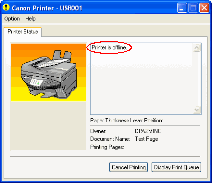 Printer is offline on mac